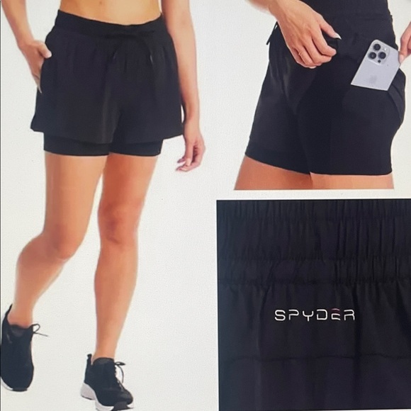 SPYDER ACTIVE Women's Black Athletic Shorts - Picture 9 of 9